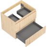 Mexen Rivel bathroom cabinet under sink 60 cm, 2 drawers, grooved, oak - 91A20-06047-2-BFF81