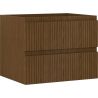 Mexen Rivel bathroom cabinet under sink 60 cm, 2 drawers, fluted, walnut - 91A20-06047-2-BFF86