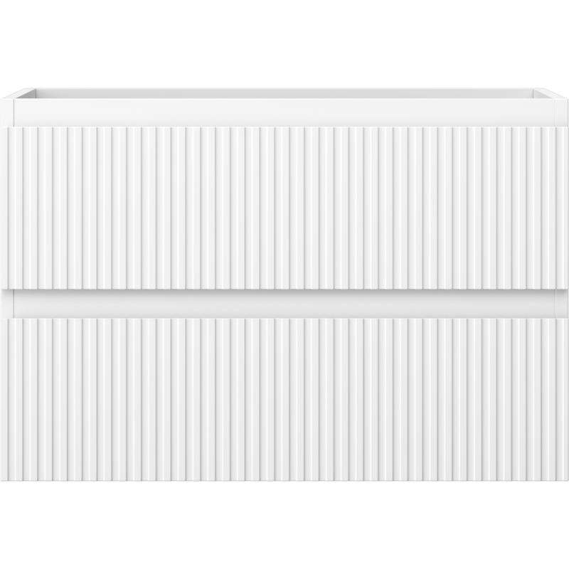 Mexen Rivel bathroom cabinet under sink 70 cm, 2 drawers, fluted, white matte - 91A20-07047-2-BFF01