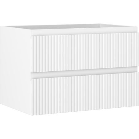 Mexen Rivel bathroom cabinet under sink 70 cm, 2 drawers, fluted, white matte - 91A20-07047-2-BFF01