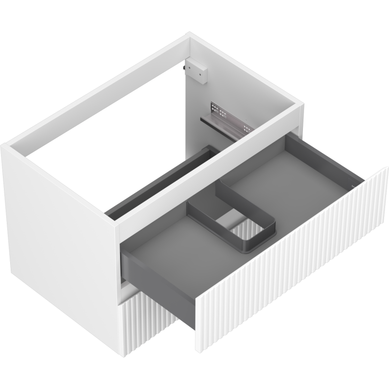 Mexen Rivel bathroom cabinet under sink 70 cm, 2 drawers, fluted, white matte - 91A20-07047-2-BFF01