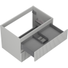 Mexen Rivel bathroom cabinet under sink 70 cm, 2 drawers, grooved, matte gray - 91A20-07047-2-BFF62