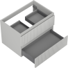 Mexen Rivel bathroom cabinet under sink 70 cm, 2 drawers, grooved, matte gray - 91A20-07047-2-BFF62