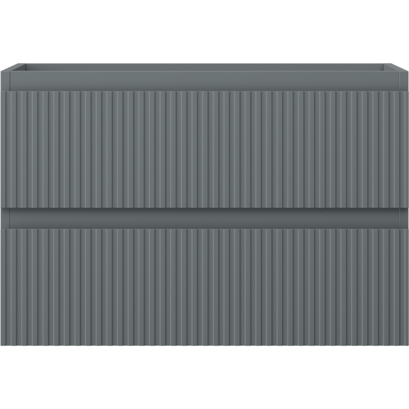 Mexen Rivel bathroom cabinet for washbasin 70 cm, 2 drawers, grooved, matte graphite - 91A20-07047-2-BFF66