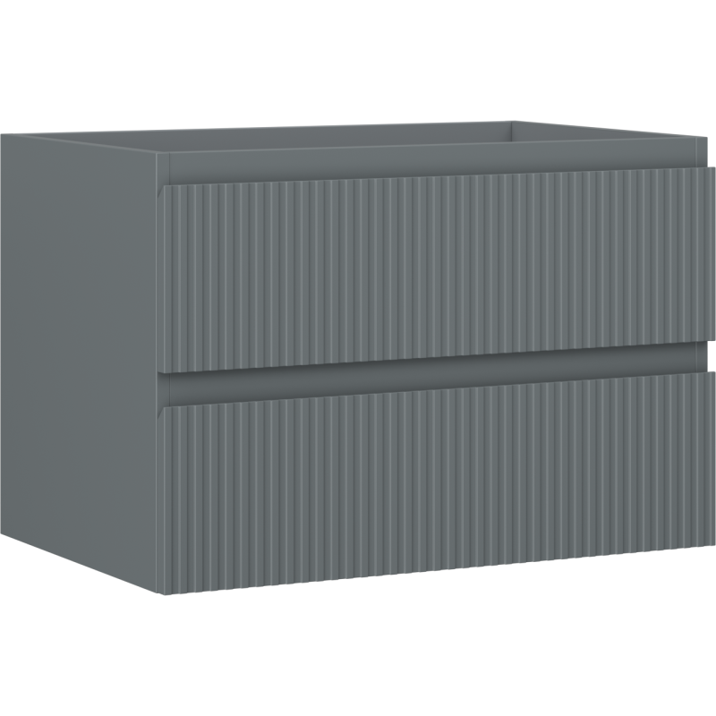 Mexen Rivel bathroom cabinet under-sink 70 cm, 2 drawers, grooved, matte graphite - 91A20-07047-2-BFF66