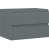 Mexen Rivel bathroom cabinet under-sink 70 cm, 2 drawers, grooved, matte graphite - 91A20-07047-2-BFF66