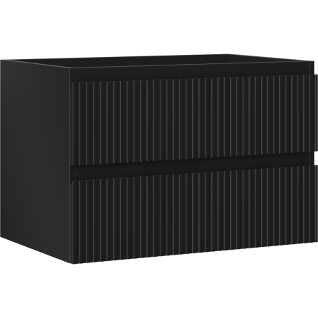 Mexen Rivel bathroom cabinet under washbasin 70 cm, 2 drawers, grooved, matte black - 91A20-07047-2-BFF71