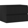 Mexen Rivel bathroom cabinet under washbasin 70 cm, 2 drawers, grooved, matte black - 91A20-07047-2-BFF71