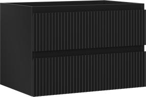 Mexen Rivel bathroom cabinet under washbasin 70 cm, 2 drawers, grooved, matte black - 91A20-07047-2-BFF71