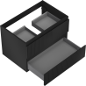 Mexen Rivel bathroom cabinet under washbasin 70 cm, 2 drawers, grooved, matte black - 91A20-07047-2-BFF71