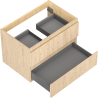 Mexen Rivel bathroom cabinet under the sink 70 cm, 2 drawers, grooved, oak - 91A20-07047-2-BFF81