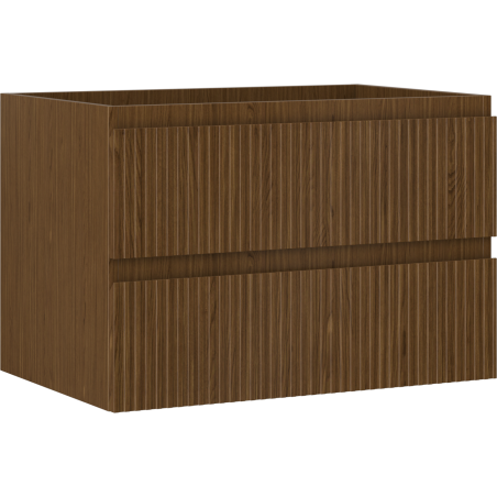 Mexen Rivel bathroom cabinet with basin 70 cm, 2 drawers, grooved, walnut - 91A20-07047-2-BFF86