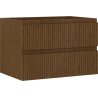 Mexen Rivel bathroom cabinet with basin 70 cm, 2 drawers, grooved, walnut - 91A20-07047-2-BFF86