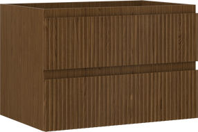 Mexen Rivel bathroom cabinet under-counter 70 cm, 2 drawers, grooved, walnut - 91A20-07047-2-BFF86
