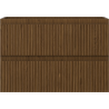 Mexen Rivel bathroom cabinet with basin 70 cm, 2 drawers, grooved, walnut - 91A20-07047-2-BFF86