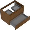 Mexen Rivel bathroom cabinet under-counter 70 cm, 2 drawers, grooved, walnut - 91A20-07047-2-BFF86