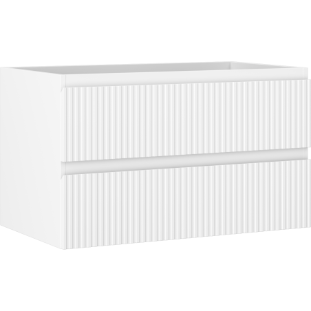 Mexen Rivel bathroom cabinet for washbasin 80 cm, 2 drawers, fluted, white matte - 91A20-08047-2-BFF01