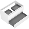 Mexen Rivel bathroom cabinet for washbasin 80 cm, 2 drawers, fluted, white matte - 91A20-08047-2-BFF01