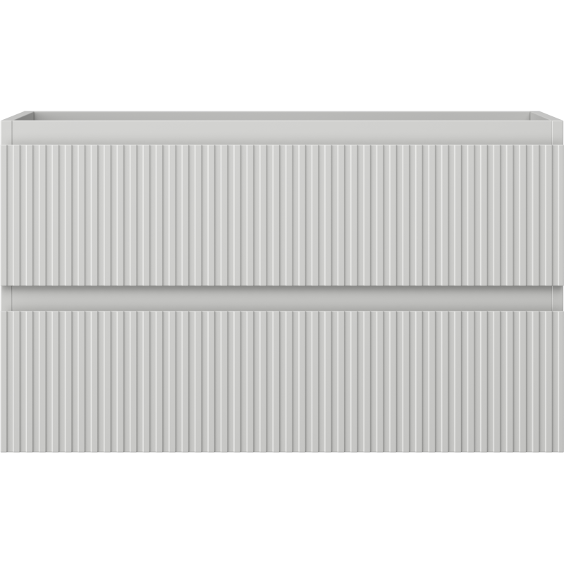 Mexen Rivel bathroom cabinet for sink 80 cm, 2 drawers, grooved, matte grey - 91A20-08047-2-BFF62