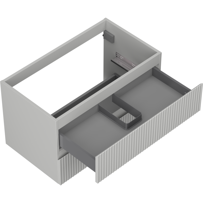 Mexen Rivel bathroom cabinet for sink 80 cm, 2 drawers, grooved, matte grey - 91A20-08047-2-BFF62