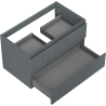 Mexen Rivel bathroom cabinet under the sink 80 cm, 2 drawers, grooved, matte graphite - 91A20-08047-2-BFF66