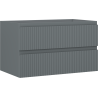 Mexen Rivel bathroom cabinet under the sink 80 cm, 2 drawers, grooved, matte graphite - 91A20-08047-2-BFF66