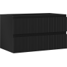 Mexen Rivel bathroom cabinet under the washbasin 80 cm, 2 drawers, grooved, matte black - 91A20-08047-2-BFF71