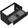 Mexen Rivel bathroom cabinet under the washbasin 80 cm, 2 drawers, grooved, matte black - 91A20-08047-2-BFF71