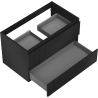 Mexen Rivel bathroom cabinet under the washbasin 80 cm, 2 drawers, grooved, matte black - 91A20-08047-2-BFF71