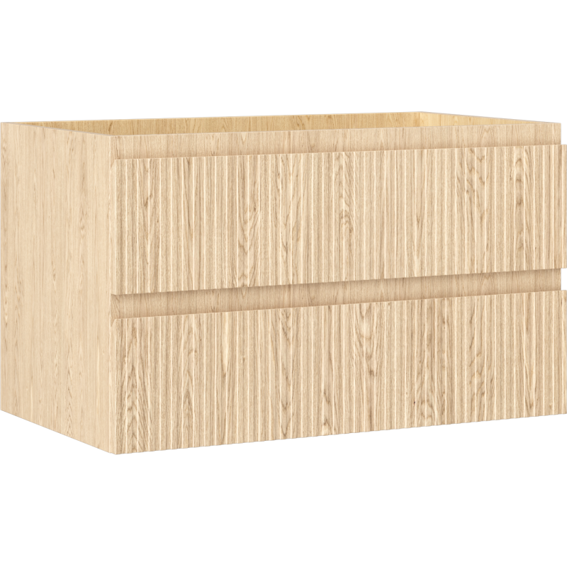 Mexen Rivel bathroom cabinet 80 cm, 2 drawers, grooved, oak - 91A20-08047-2-BFF81