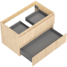 Mexen Rivel bathroom cabinet 80 cm, 2 drawers, grooved, oak - 91A20-08047-2-BFF81