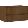 Mexen Rivel bathroom cabinet under sink 80 cm, 2 drawers, grooved, walnut - 91A20-08047-2-BFF86