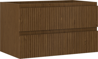 Mexen Rivel bathroom cabinet under sink 80 cm, 2 drawers, grooved, walnut - 91A20-08047-2-BFF86