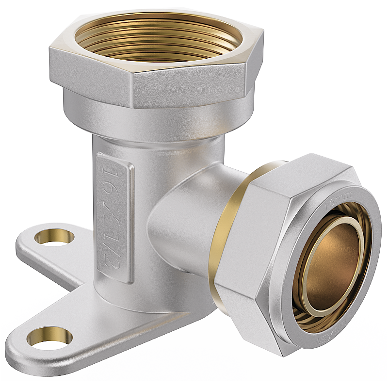 Mexen PEX-S wall-mounted threaded elbow with PEX 20 x 1/2 BW tab - W97228-2012F-00