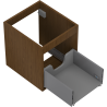 Mexen Box-A cabinet base 40 cm, 1 drawer, walnut - 91AX0-0400-470-1-86