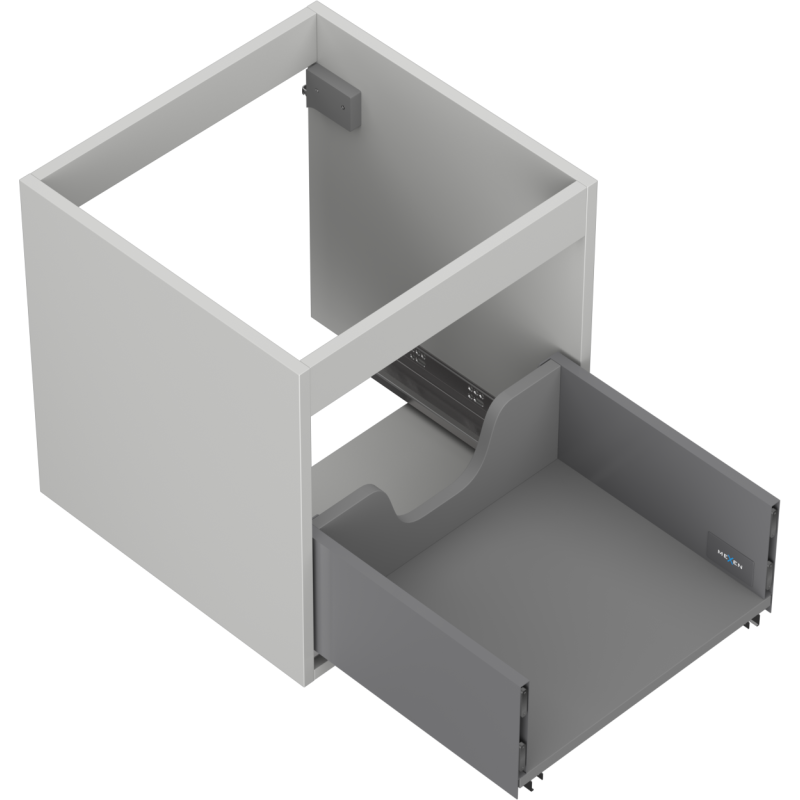 Mexen Box-A cabinet base for washbasin 45 cm, 1 drawer, grey matte - 91AX0-0450-470-1-62