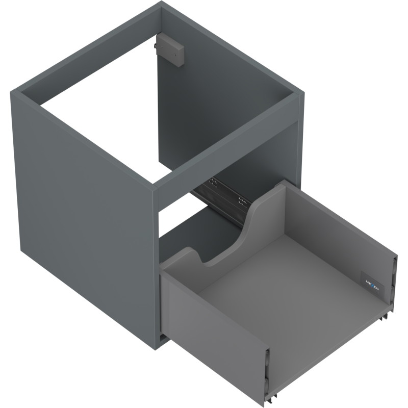 Mexen Box-A cabinet base for under-sink 45 cm, 1 drawer, matte graphite - 91AX0-0450-470-1-66