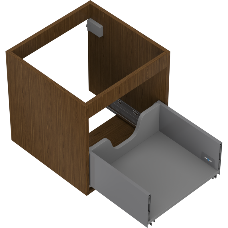 Mexen Box-A base cabinet body 45 cm, 1 drawer, walnut - 91AX0-0450-470-1-86