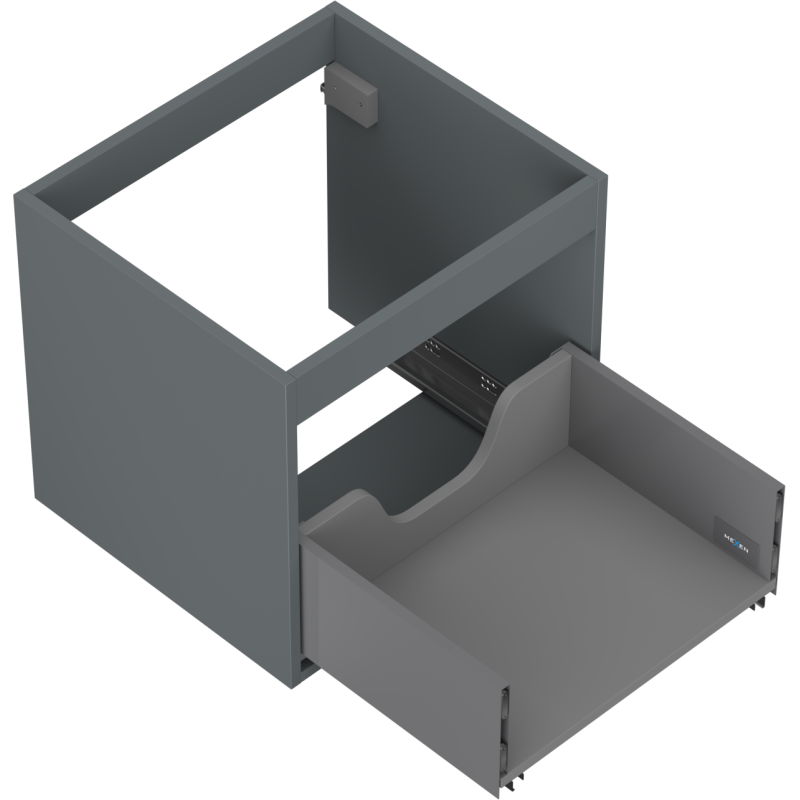 Mexen Box-A Cabinet Body for Washbasin 50 cm, 1 Drawer, Matte Graphite - 91AX0-0500-470-1-66
