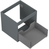 Mexen Box-A Cabinet Body for Washbasin 50 cm, 1 Drawer, Matte Graphite - 91AX0-0500-470-1-66