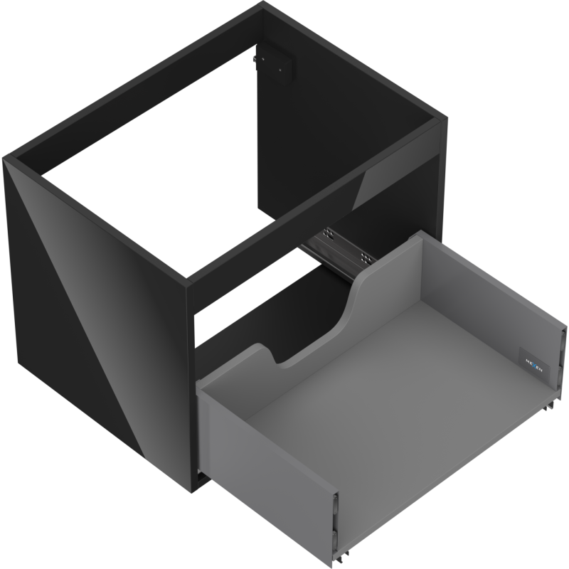 Mexen Box-A cabinet body for washbasin 60 cm, 1 drawer, black gloss - 91AX0-0600-470-1-70