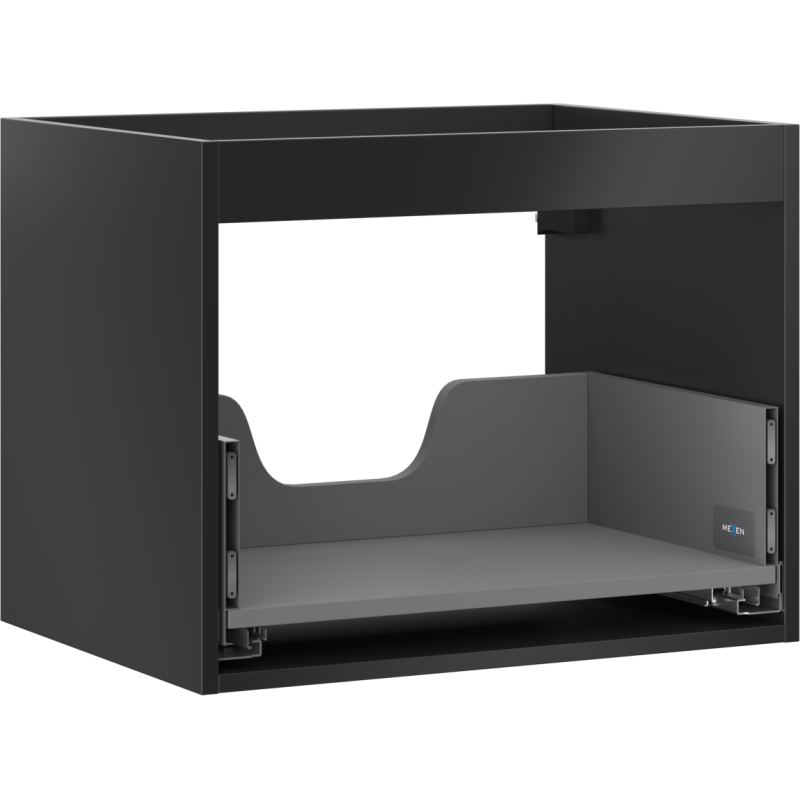 Mexen Box-A Cabinet Body for Washbasin, 60 cm, 1 Drawer, Black Matte - 91AX0-0600-470-1-71