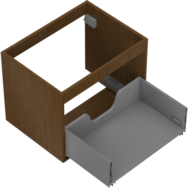 Mexen Box-A cabinet body for washbasin 60 cm, 1 drawer, walnut - 91AX0-0600-470-1-86