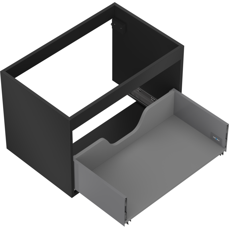 Mexen Box-A cabinet body for washbasin 70 cm, 1 drawer, black matte - 91AX0-0700-470-1-71