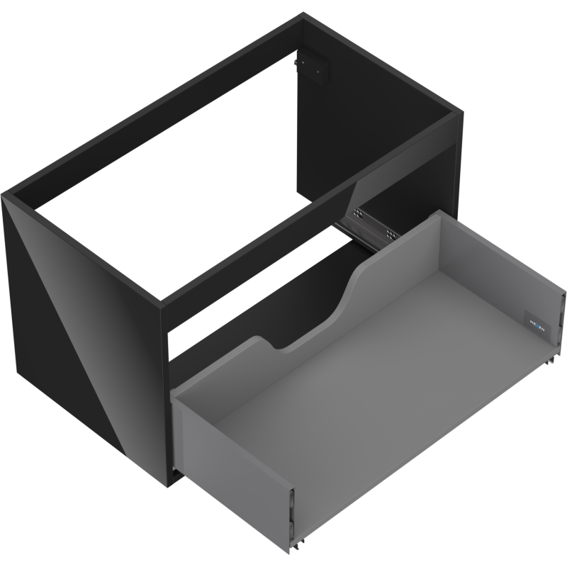 Mexen Box-A vanity unit body 80 cm, 1 drawer, black gloss - 91AX0-0800-470-1-70