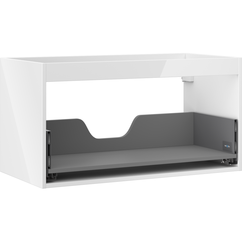 Mexen Box-A 35.4" Vanity Cabinet Frame, 1 drawer, High Gloss White - 91AX0-0900-470-1-00