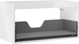 Mexen Box-A 35.4" Vanity Cabinet Frame, 1 drawer, High Gloss White - 91AX0-0900-470-1-00