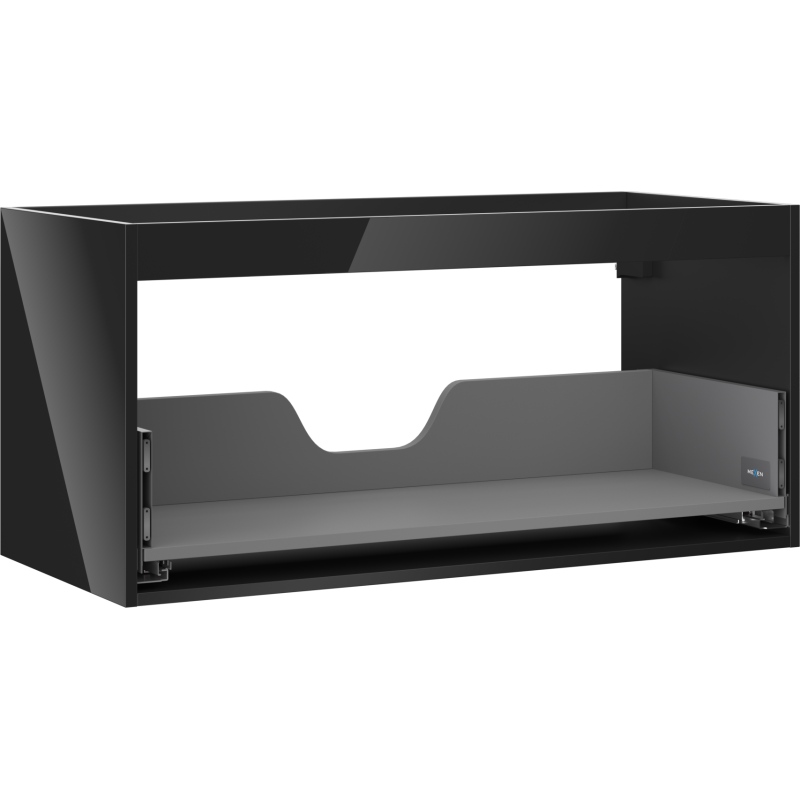 Mexen Box-A 100 cm Washbasin Cabinet Body, 1 Drawer, Black Gloss - 91AX0-1000-470-1-70