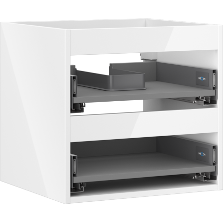 Mexen Box-A vanity cabinet body 50 cm, 2 drawers, white gloss - 91AX0-0500-470-2-00
