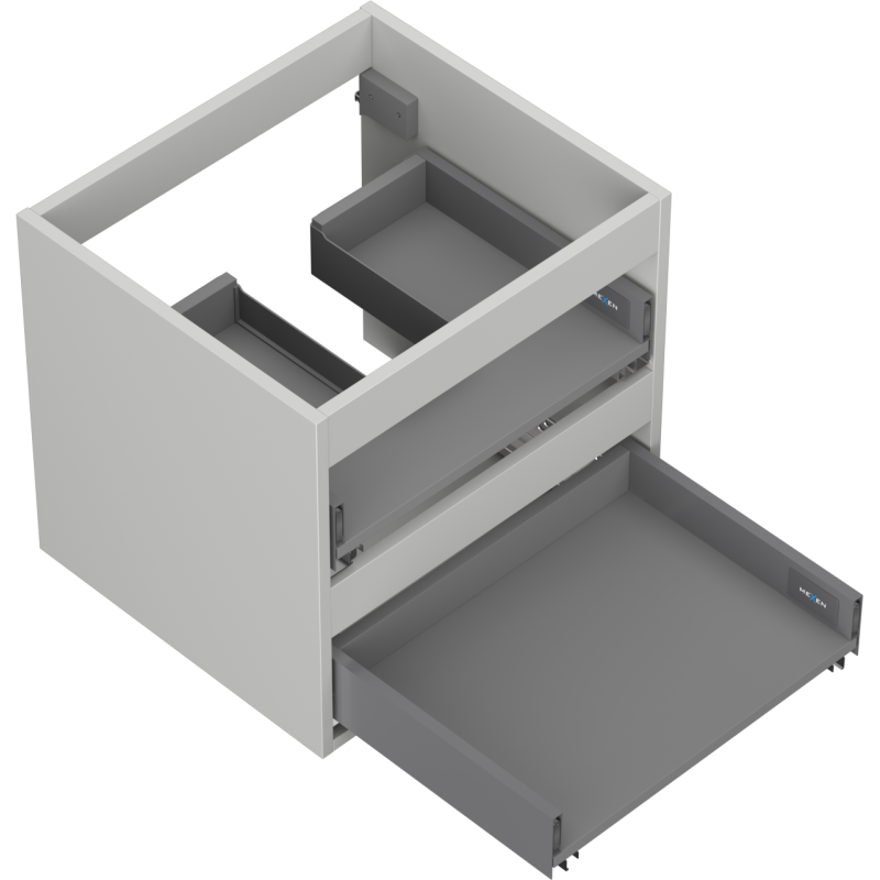 Mexen Box-A Cabinet Body for Sink 50 cm, 2 Drawers, Matte Grey - 91AX0-0500-470-2-62